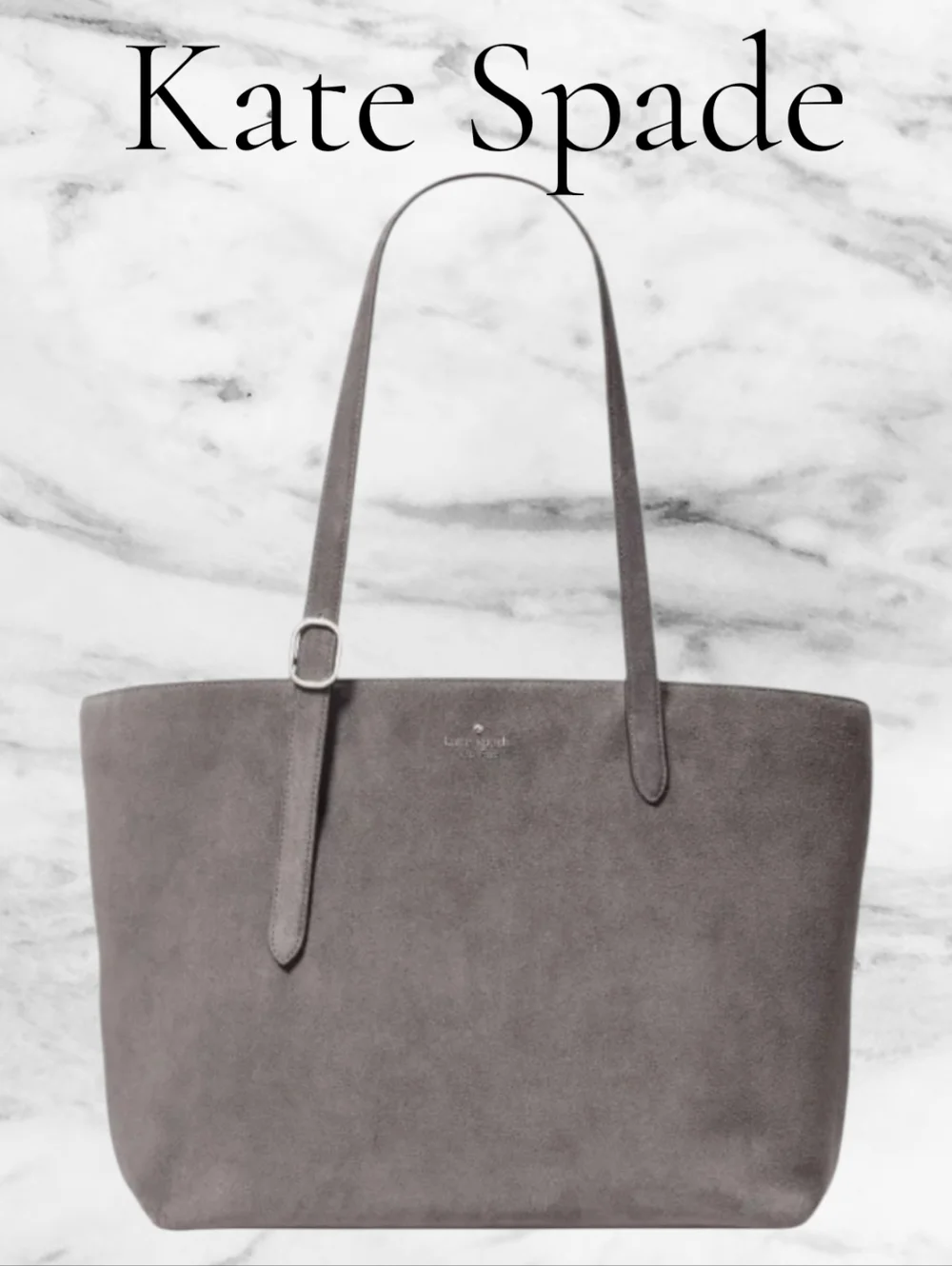 Kate Spade 454 Grey Suede Large Tote Like New Condition